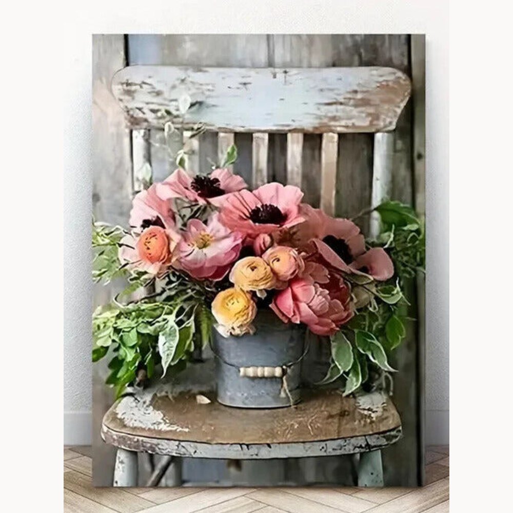 Exquisite Flowers Canvas Print Framed 11.8" x 15.7" Wall Art NEW! Home & Garden:Home Décor:Posters & Prints Style Your Walls